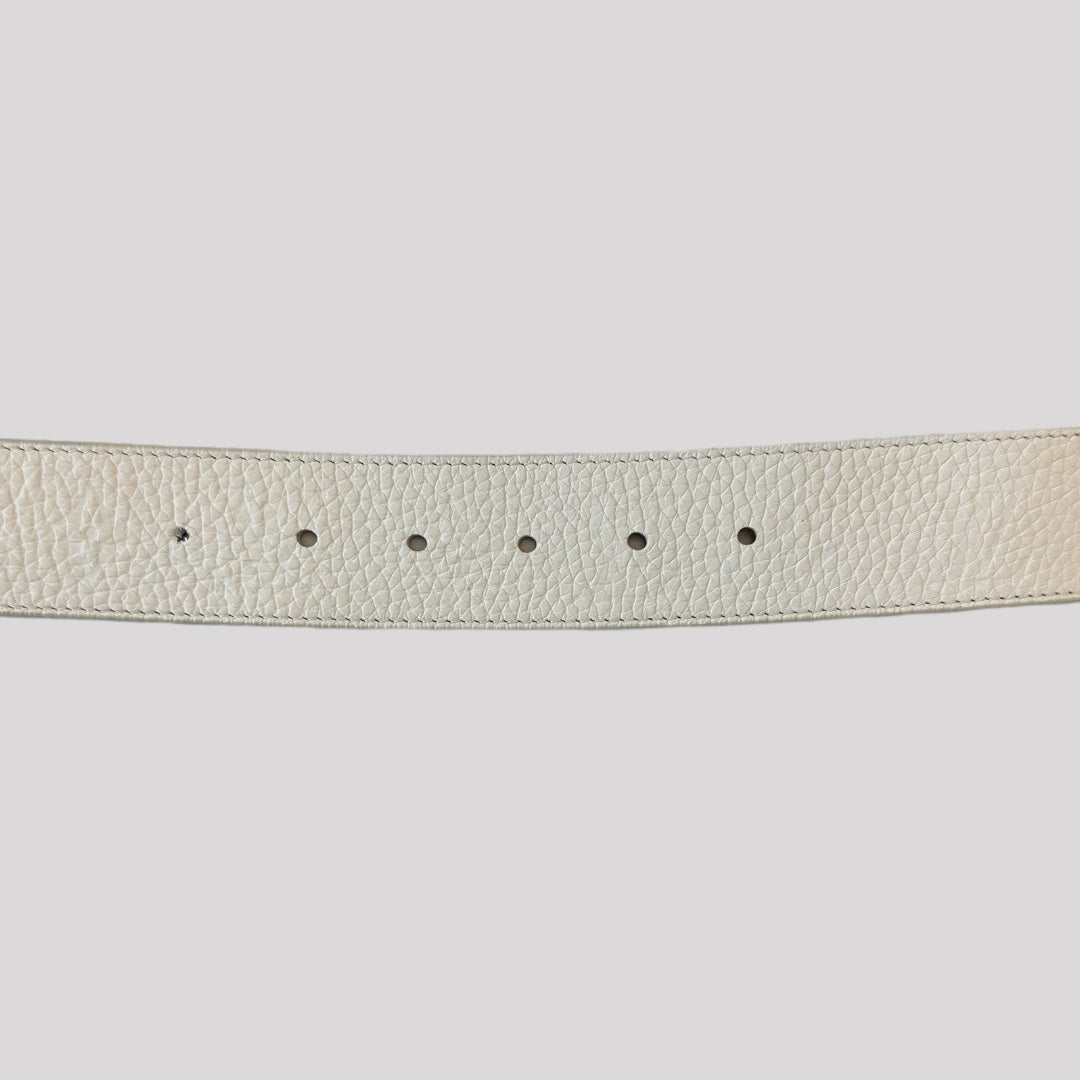 Louis Vuitton Monogram Empreinte LV Initials Shape Reversible Belt 40 MM