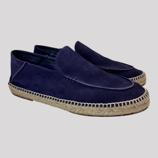 Loro Piana Navy Blue Suede Seaside Walk Espadrille