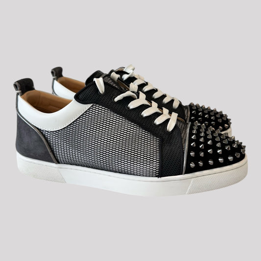 Christian Louboutin Spike Accents Colorblock Pattern Sneakers