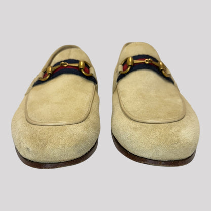 Gucci Brixton Horsebit Suede Loafers