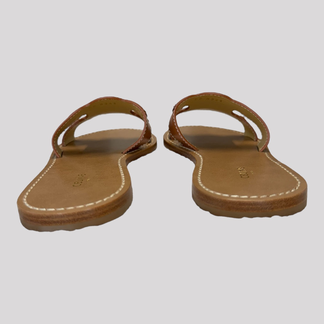 Celine Triomphe Mule In Calfskin Sandals