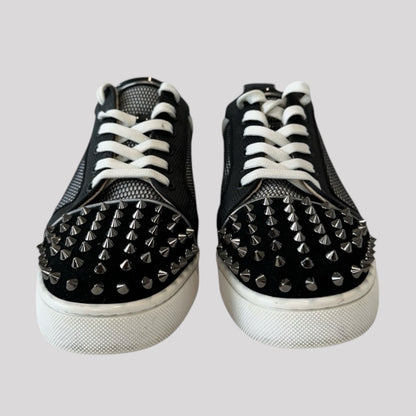 Christian Louboutin Spike Accents Colorblock Pattern Sneakers