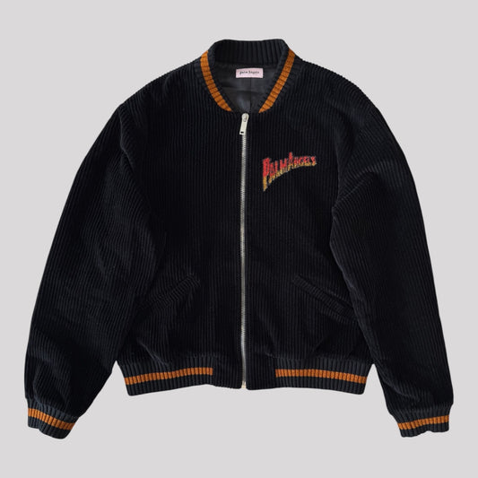 Palm Angels Logo Embellished CottonCorduroy Bomber Jacket
