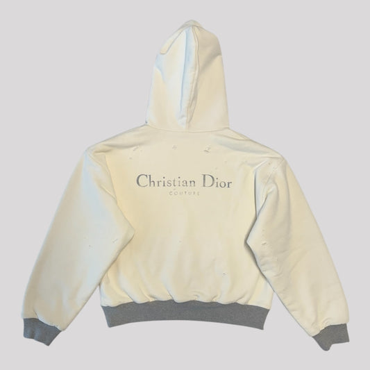 Dior Christian Dior Couture Distressed Hooded Lined Boxy Hoodie Sample