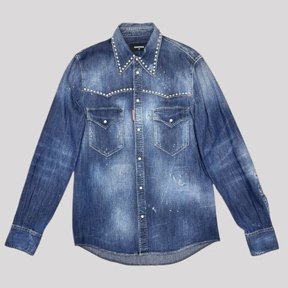 Dsquared2 Distressed Studded Western Shirt