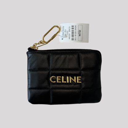 Celine Matelasse Monochrome Quilted Coin Card Pouch
