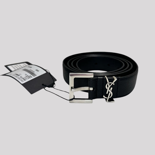 Saint Laurent 3cm Full-Grain Leather Belt